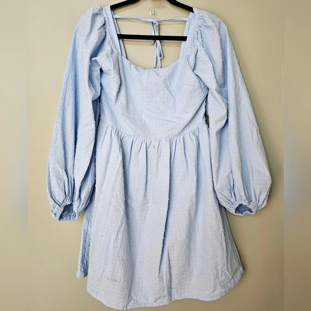 Girl & The Sun Kelsia Mini Dress in Light Blue, Size Small NWOT - Picture 7 of 10